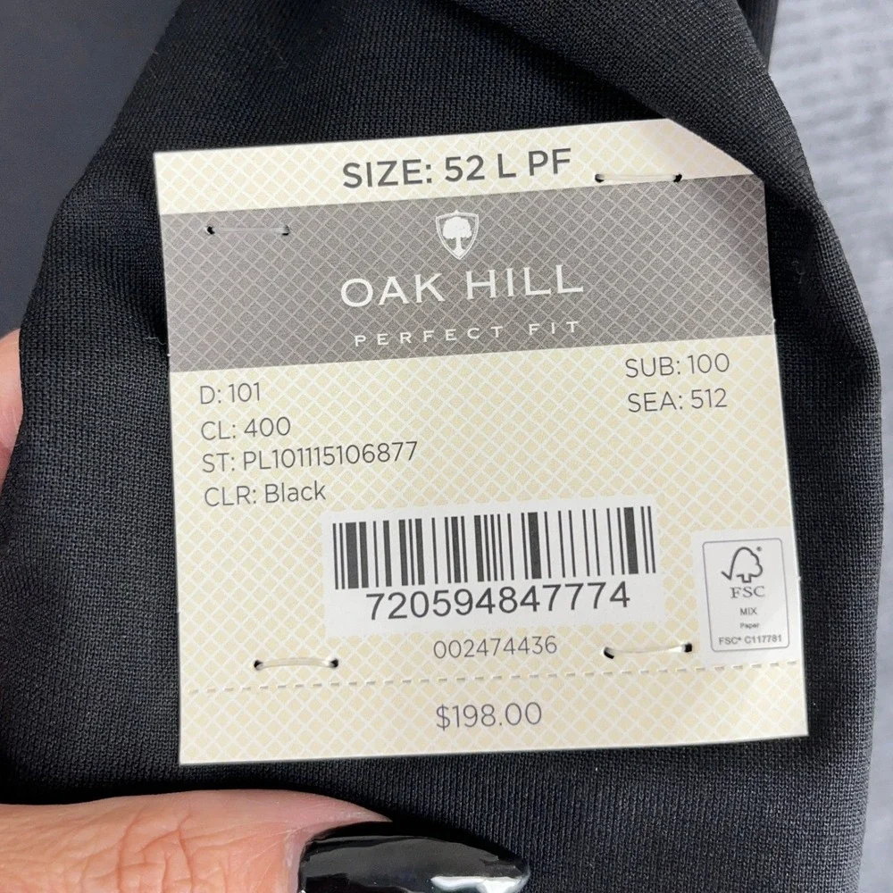 Oak Hill Perfect Fit Wool Blend Stretch Formal Business Suit Jacket‎ Blazer 52L